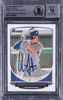 2013 Bowman Draft "Draft Picks" #BDPP19 Aaron Judge Signed Rookie Card - BGS Authentic/BGS 10